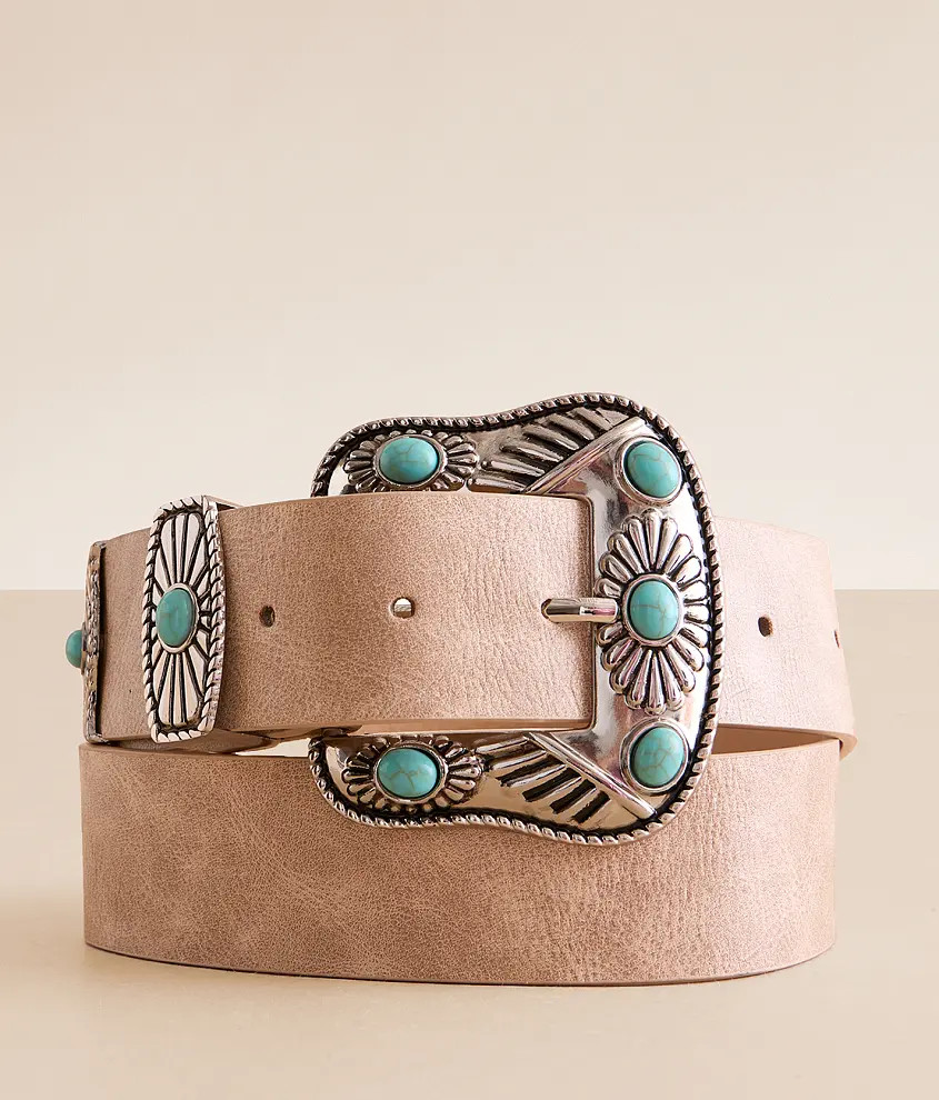 Western Turquoise Stone Belt | Buckle