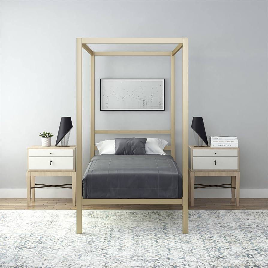 DHP Modern Metal Canopy Platform Bed with Minimalist Headboard and Four Poster Design, Underbed S... | Amazon (US)