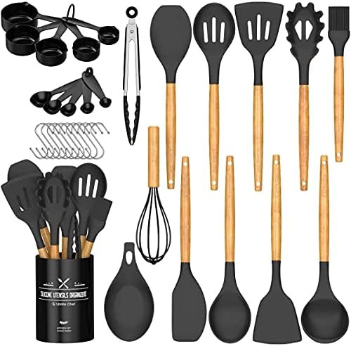 Umite Chef Kitchen Cooking Utensils Set, 33 pcs Non-stick Silicone Cooking Kitchen Utensils Spatula  | Amazon (US)