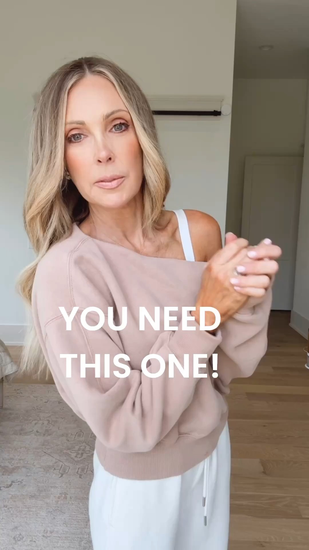 These slash sweatshirts come in many colors, including camo! I'm wearing it with a YPB sports bra tank. This is an XS and true to size.  I'm wear an XS in the pants but if you're between sizes, size up. 

#LTKFindsUnder100 #LTKOver40 #LTKStyleTip