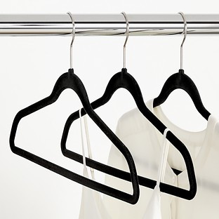 Non-Slip Velvet Suit Hangers Black Pkg/40 | The Container Store