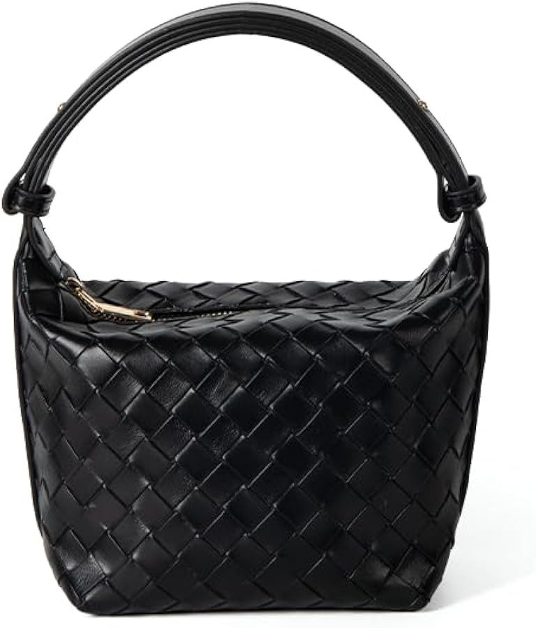 Small Size Leather Woven Women's Tote Bag ，Woven Leather Mini Lightweight Luxury Crossbody | Amazon (US)