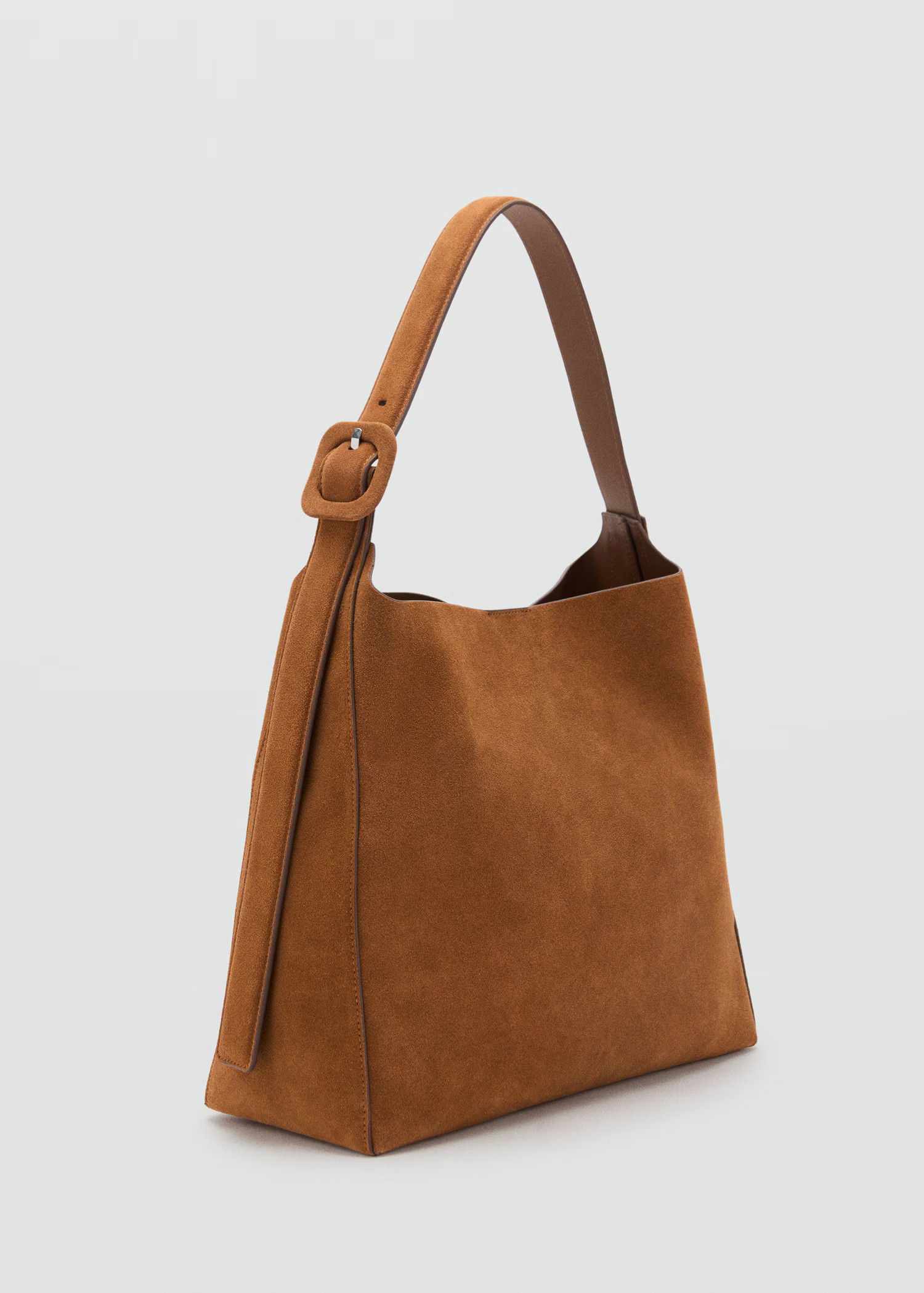 Large suede leather shopper bag - Women | MANGO United Kingdom | MANGO (UK)