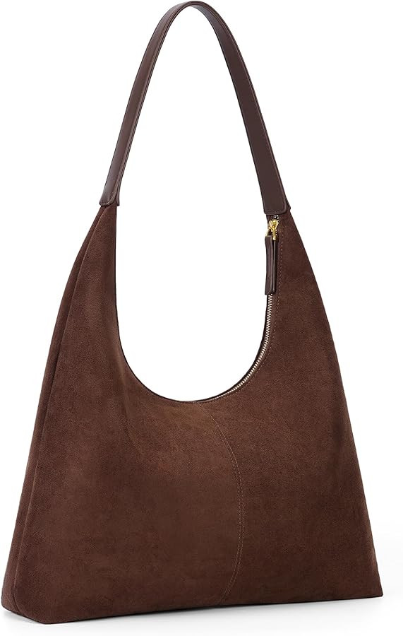 Leather Hobo Bags for Women Brown Purses Suede Purse Slouchy Tote Bag Suede Tote Bag Fall Purses ... | Amazon (US)