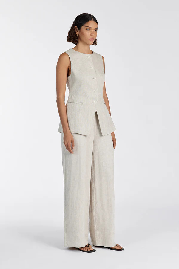 GINA NATURAL LINEN WAIST PANT | DISSH