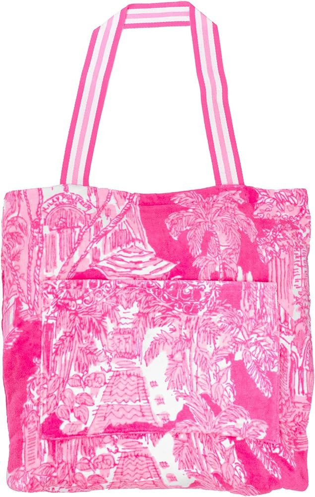 Lilly Pulitzer Towel Tote Bag, Travel Beach Towel with Terrycloth Tote Bag and Interior Pockets, ... | Amazon (US)