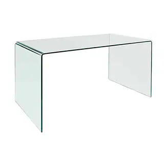 Creative Images Bent Clear Glass Office Desk Table - N/A | Bed Bath & Beyond