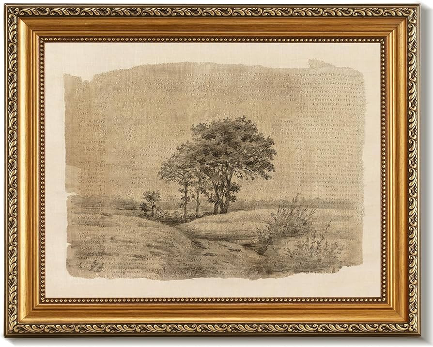 Vodefoad Detachable Gold Framed Retro Wall Art for Home Decor, Vintage Tree Sketch Canvas Prints ... | Amazon (US)