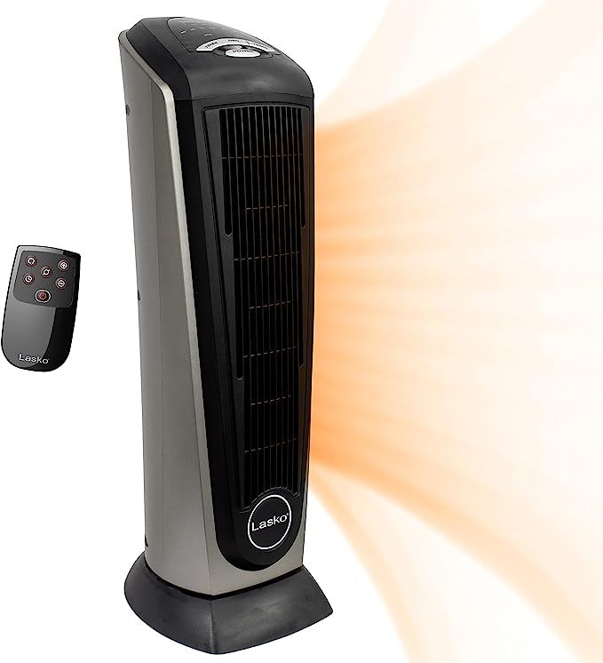 Amazon.com: Lasko Oscillating Ceramic Tower Space Heater for Home with Adjustable Thermostat, Tim... | Amazon (US)