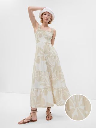 Linen-Blend Tiered Maxi Dress | Gap (US)
