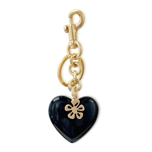 nkiagsel Heart Bag Charm,Sparkling Bag Charms & Purse Charm for Handbags,Cute Purse Charms Keyring for Women-Black | Amazon (US)