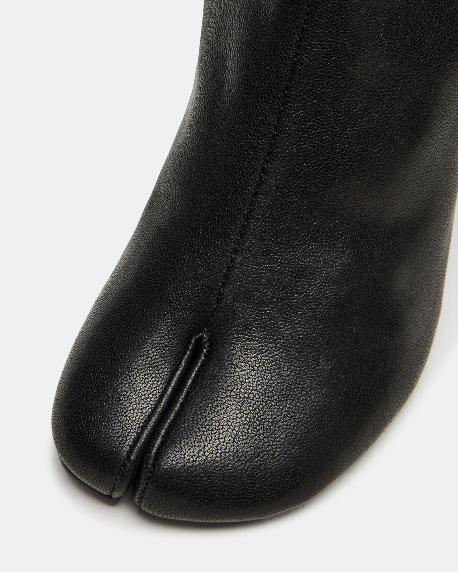 CARO Black Leather Tabi Split-Toe Block Heel Women's Ankle Boot | Steve Madden (US)