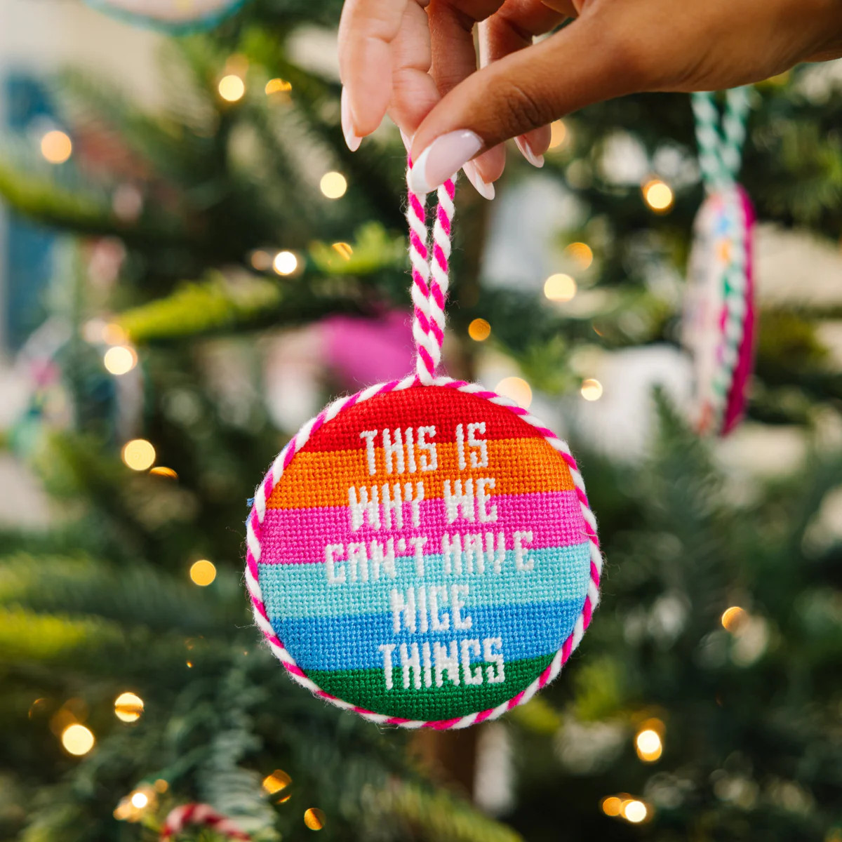 Furbish Studio Needlepoint Ornament - Nice Things | Furbish Studio