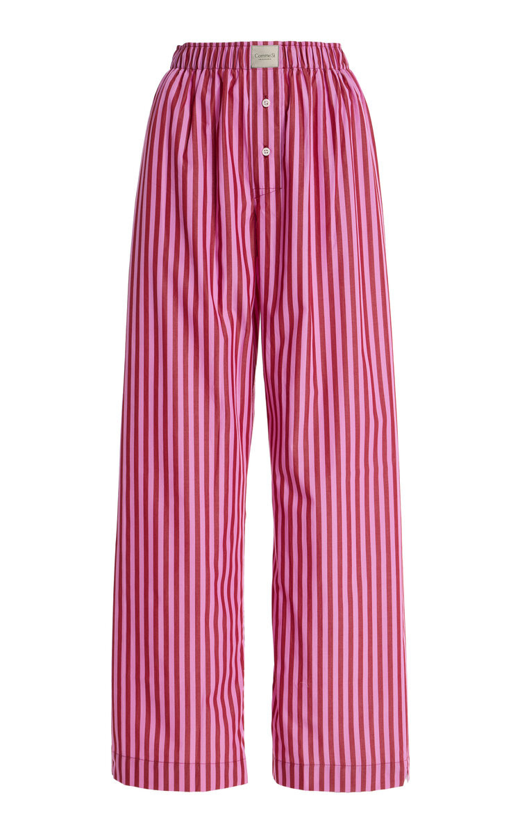 La Boxer Alta Striped Cotton-Poplin Pants | Moda Operandi (Global)