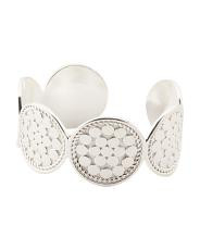 Made In India Sterling Silver Plated Pebble Link Cuff Bracelet | TJ Maxx
