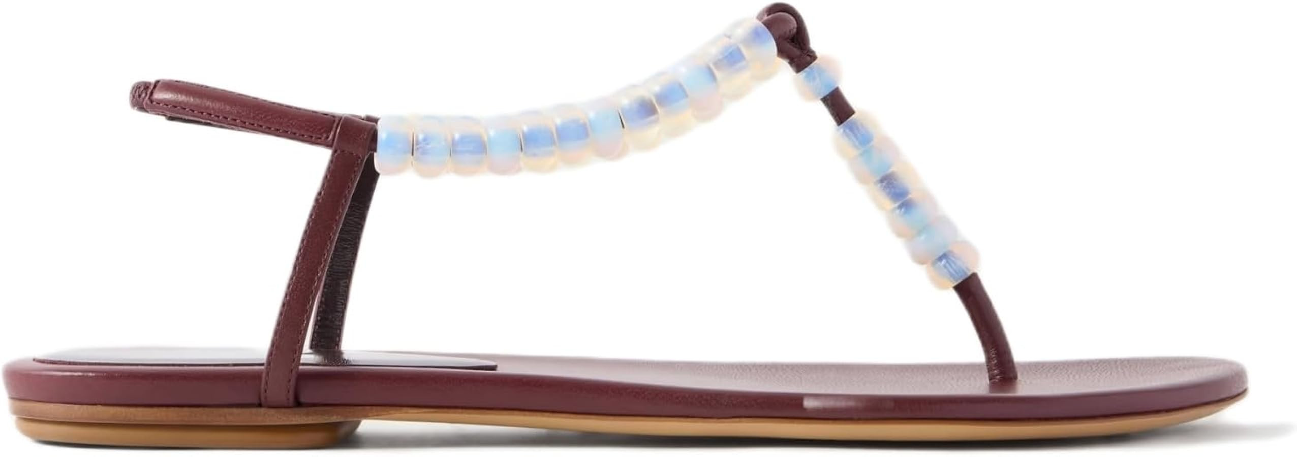 Women Flat Sandals Beaded T Strap Toe Thong Open Toe Slip On Summer Casual Beach Vacation Dress S... | Amazon (US)