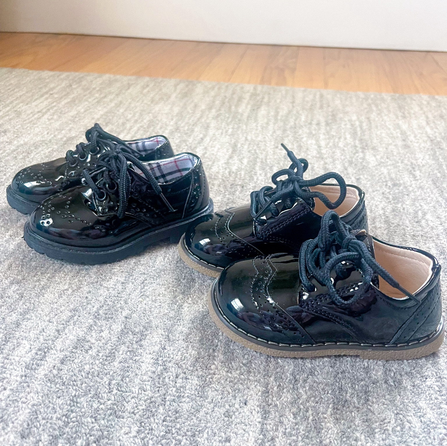 Toddler dress shoes
Black patent leather style 
Both so adorable! 
Oxfords loafer baby shoes 

#LTKbaby #LTKshoecrush #LTKwedding