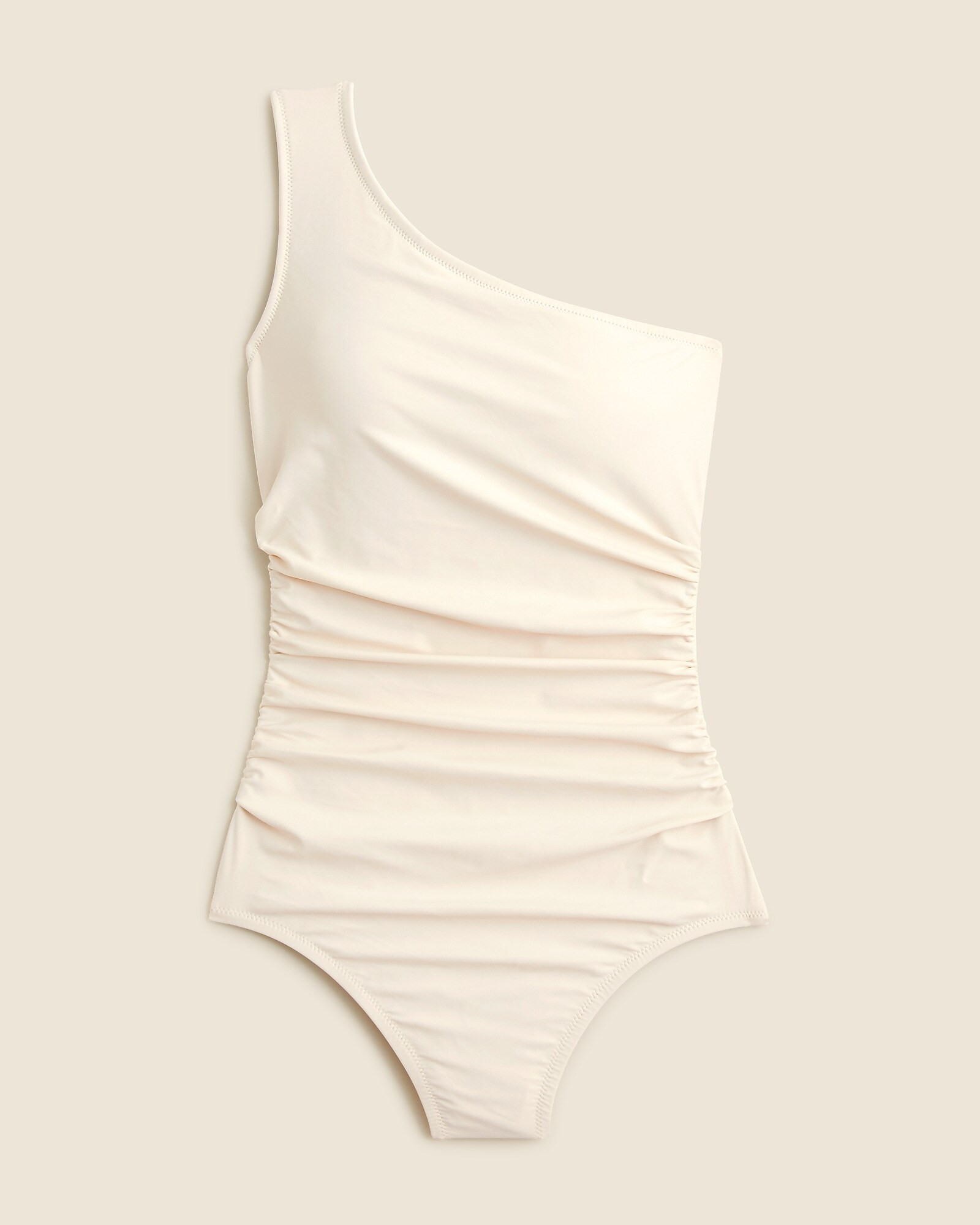 Sleek ruched one-shoulder one-piece swimsuit | J. Crew US