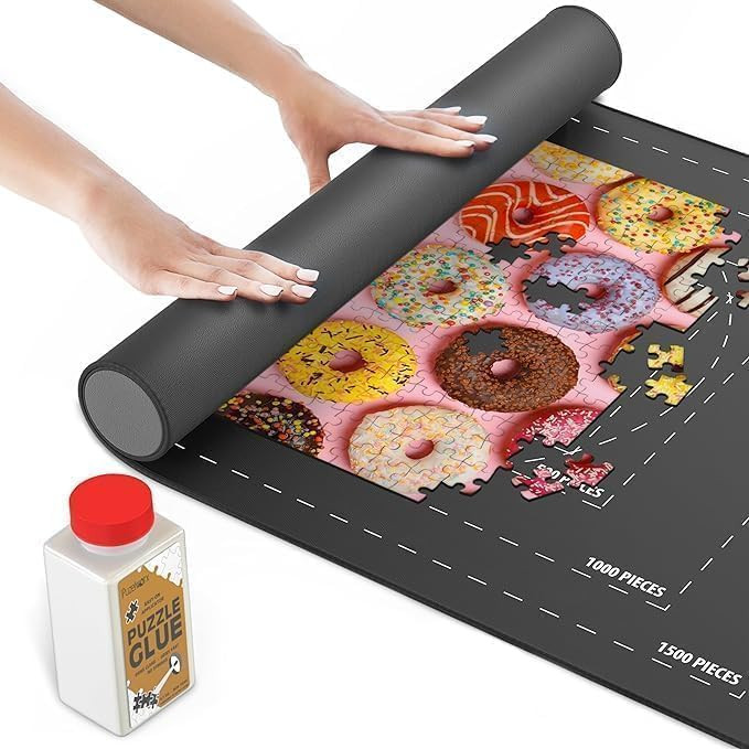 Point Games Rubber Puzzle Mat, Jigsaw Roll Up Mat for Puzzles - Jigsaw Mat 1500 Pieces Protector,... | Amazon (US)