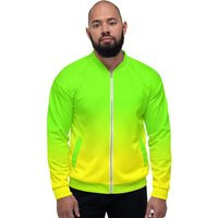 Neon Lime Green Unisex Bomber Jacket | Etsy (US)