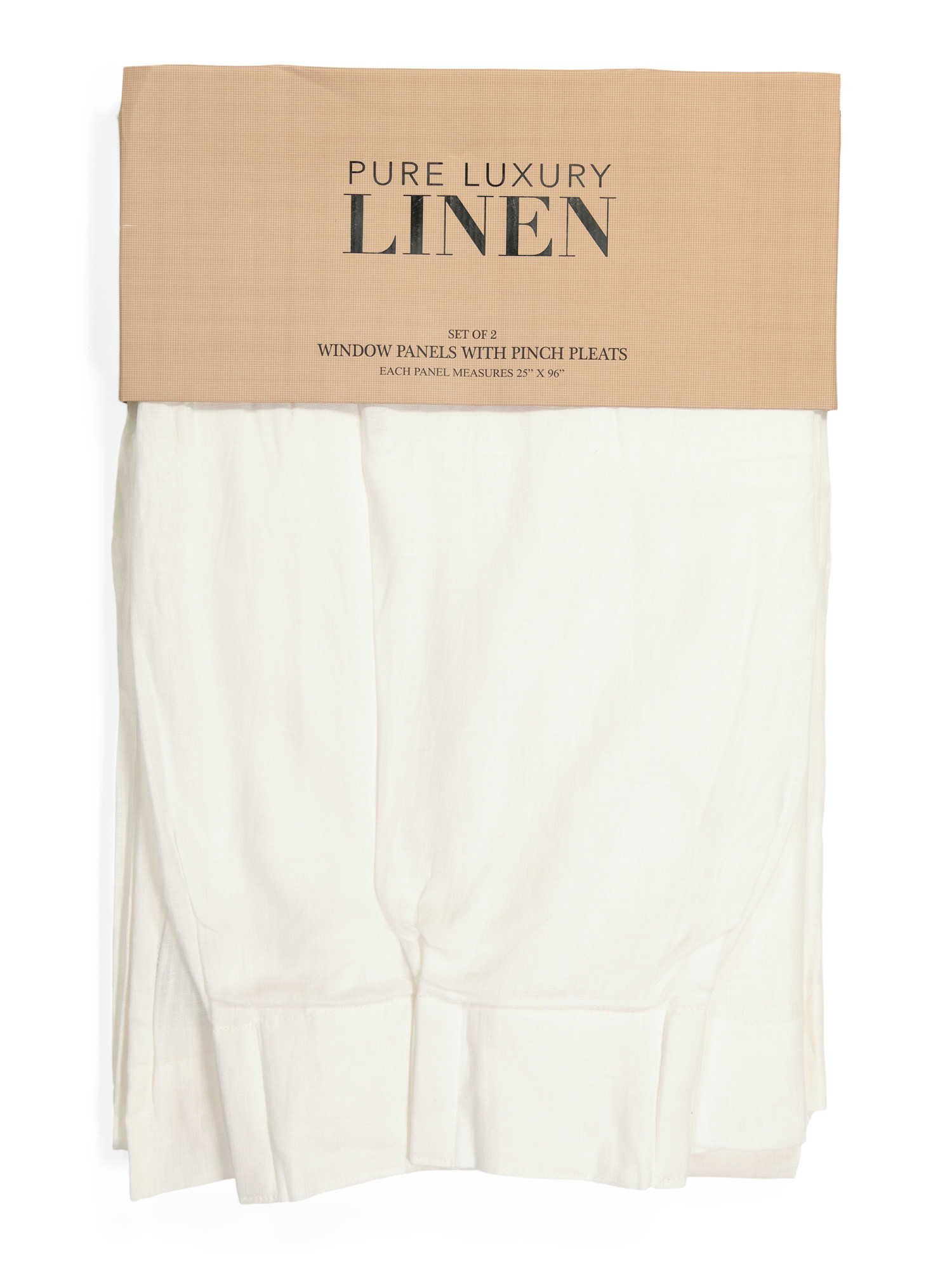 50x96 Set Of 2 Belgian Linen Pinch Pleat Lined Window Panels | Home Essentials | Marshalls | Marshalls