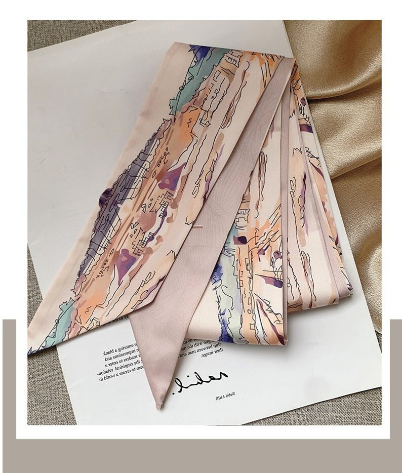 Vintage polyester zijden sjaal landschap zijden sjaal - Etsy Nederland | Etsy (NL)