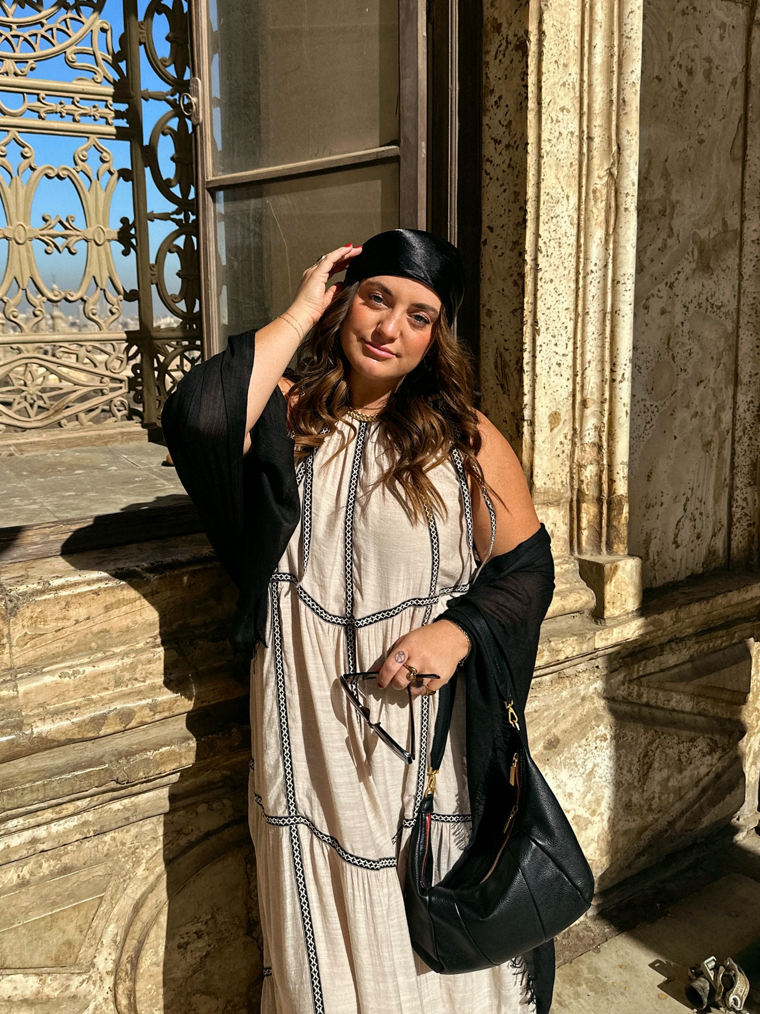 Egypt outfit- day 2 🖤
. 
Modest, flowy, perfect for hot weather and the scarf kept my shoulders covered when entering the mosques and churches 
Wearing size XL in the dress 

#LTKTravel #LTKMidsize #LTKStyleTip