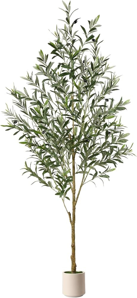 Alupssuc Artificial Olive Tree 180 cm in White Pot, Artificial Tree Indoor Outdoor Artificial Pla... | Amazon (FR)