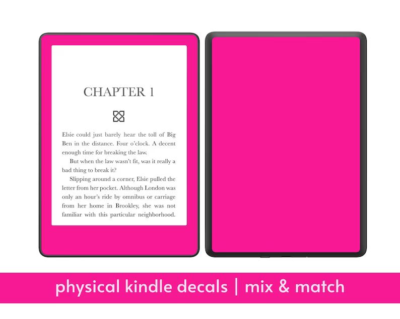Kindle Decal Skin Decorate Cover Front & Back Separate, Hot Pink - Etsy | Etsy (US)