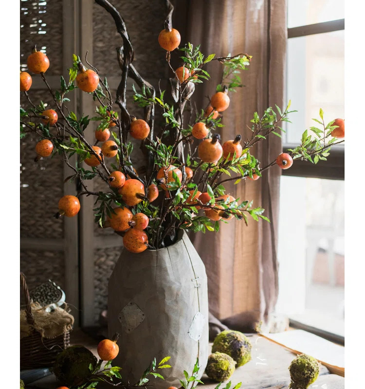 Birch Lane™ Edgerton Rustic Artificial Pomegranate Fruit Stem & Reviews | Wayfair | Wayfair North America