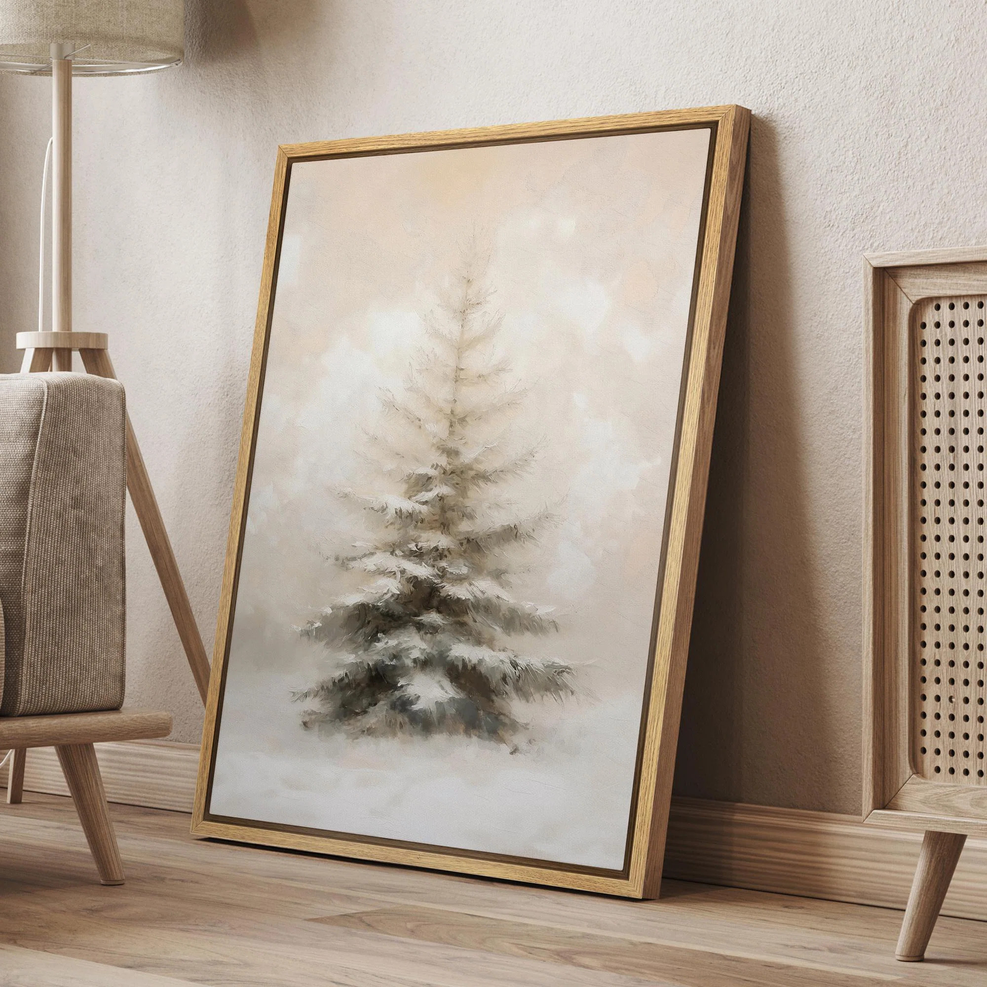 Winter Pine Forest Snowy Landscape Antique Rustic Christmas Painting Vintage Farmhouse Holiday Pi... | Wayfair North America