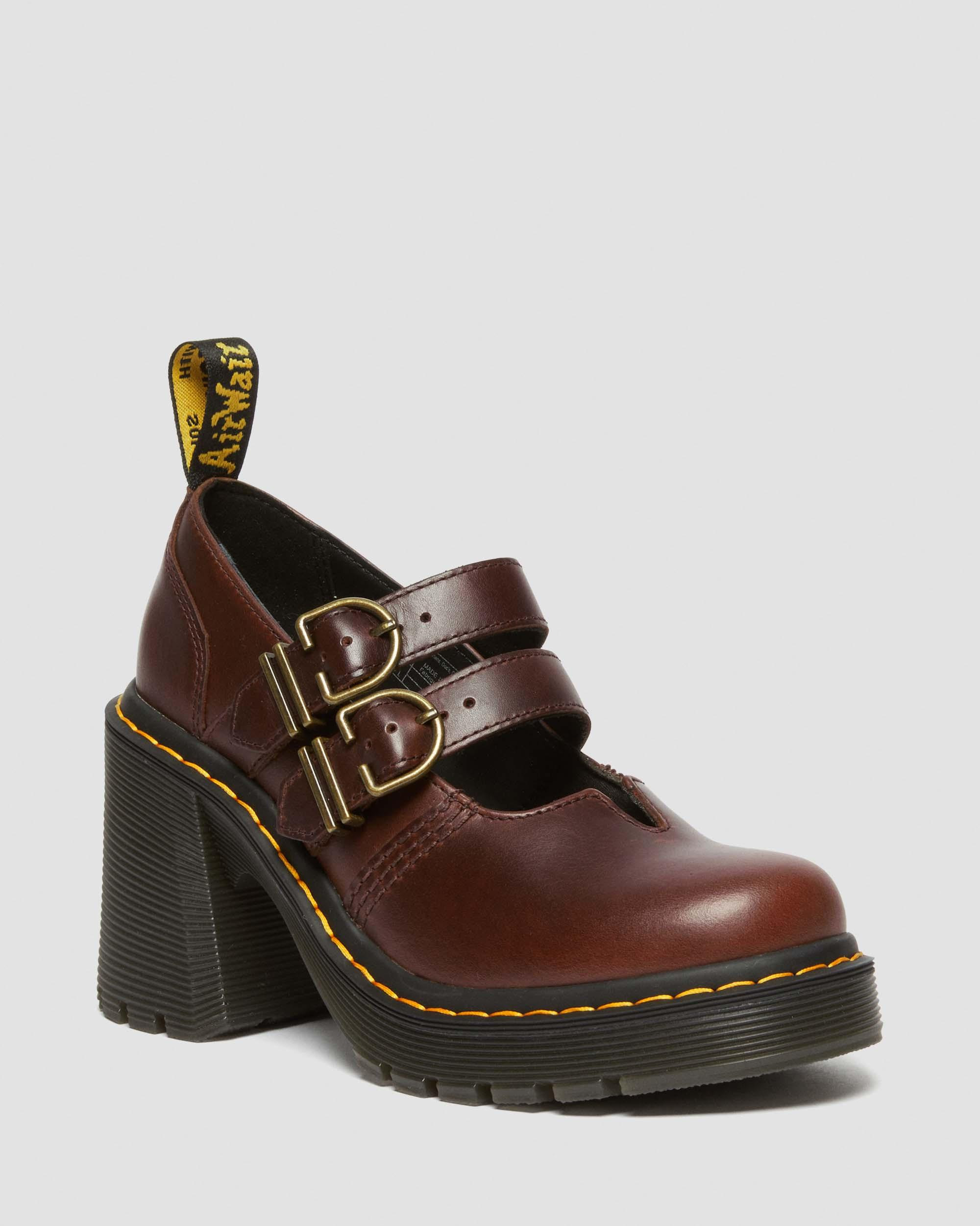 Eviee Leather Mary Jane Heeled Shoes | Dr Martens (UK)