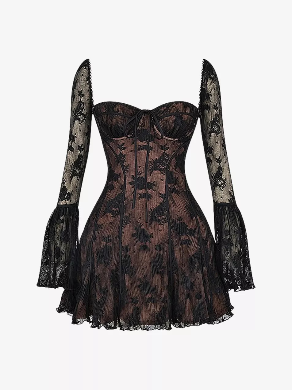 Analissa floral-pattern lace mini dress | Selfridges