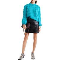 Women's Cyan Blue The Julliard Mohair And Wool Blend Pullover Sweater | Bonanza (Global)