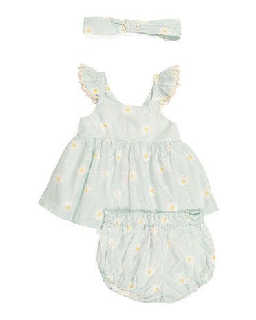 Newborn Girls 2pc Daisy Bloomer Set With Headband | TJ Maxx