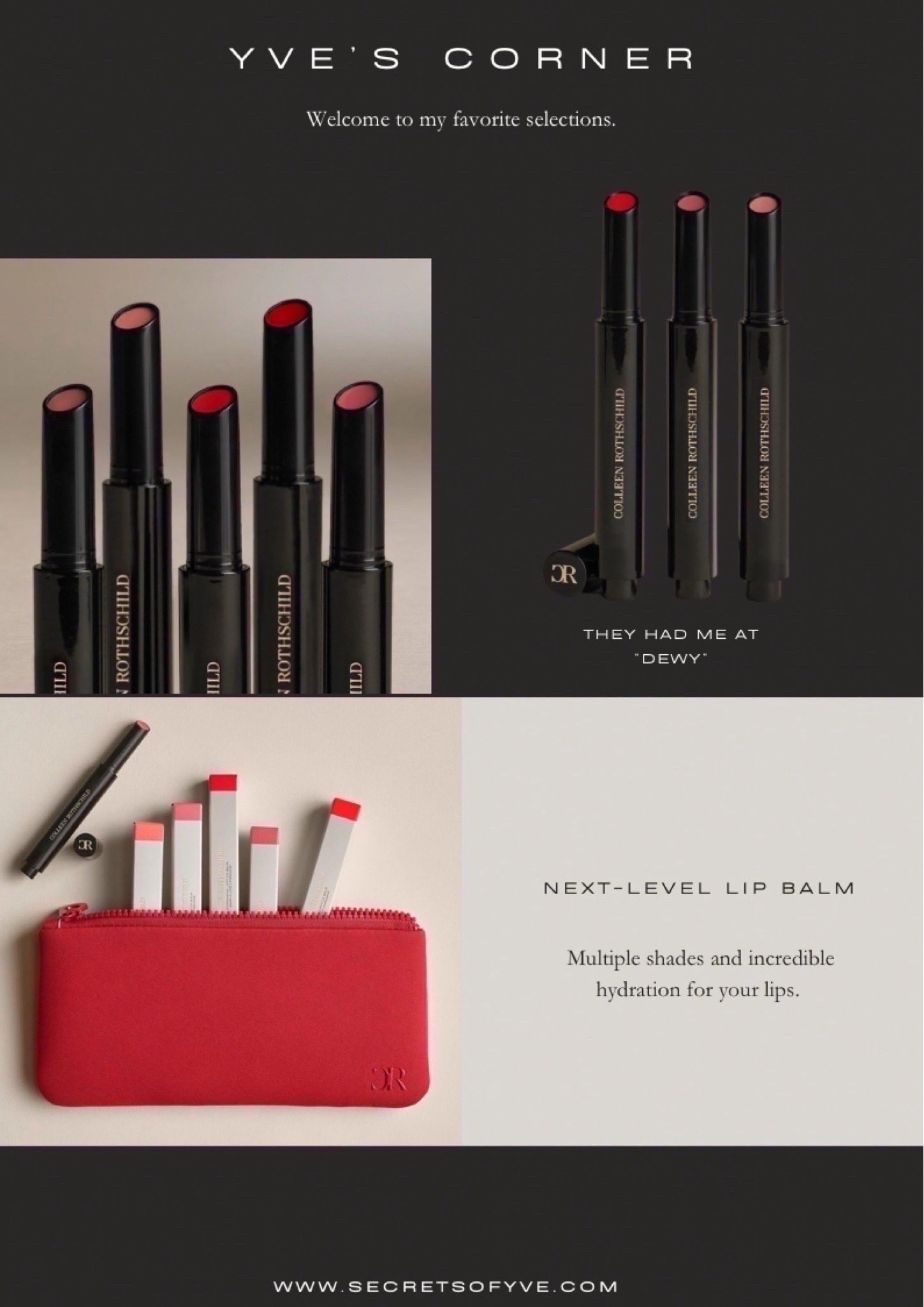 Secretsofyve: My lips feel amazing using these balm lipsticks! 👄 Quench your lips with these gorgeous hues! @colleenrothschild Beauty gift 🎁 idea. 
#Secretsofyve #ltkgiftguide
Always humbled & thankful to have you here.. 
CEO: PATESI Global & PATESIfoundation.org
@secretsofyve : where beautiful meets practical, comfy meets style, affordable meets glam with a splash of splurge every now and then. I do LOVE a good sale and combining codes! #ltkstyletip #ltksalealert #ltkfamily #ltku #ltkfindsunder100 #ltkfindsunder50 #ltkworkwear #ltkholiday #ltkover40 #ltkplussize #ltkpetite #ltkmidsize #ltktravel #ltkparties #ltkbump #ltkmomlife #ltkselfcare secretsofyve 

#LTKWedding #LTKSeasonal #LTKBeauty