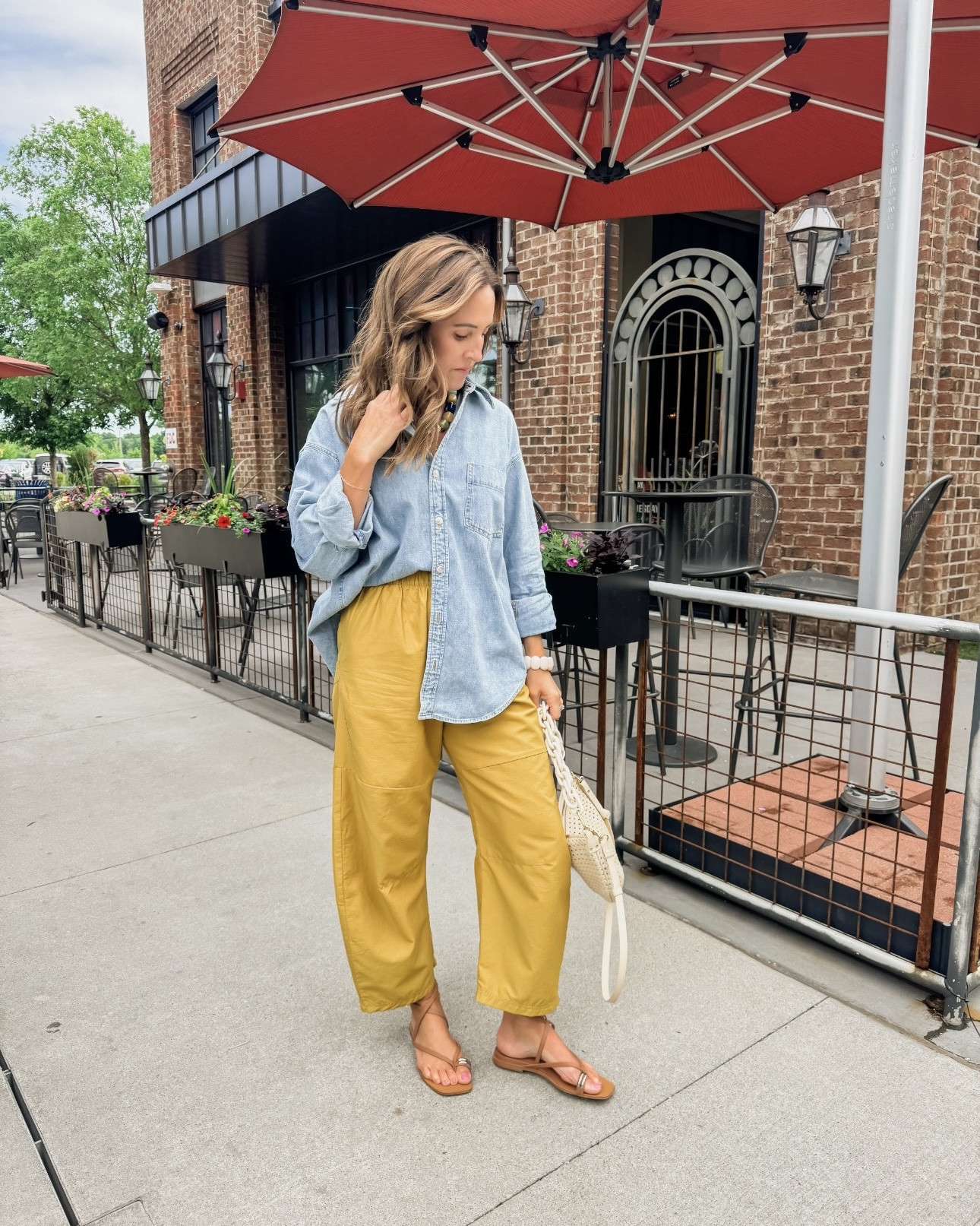 Love this relaxed combo today! 
XS pants. 
XS denim shirt
Horseshoe necklace / 20% off code: twopeas20

#LTKootd #LTKmomlife #LTKSeasonal