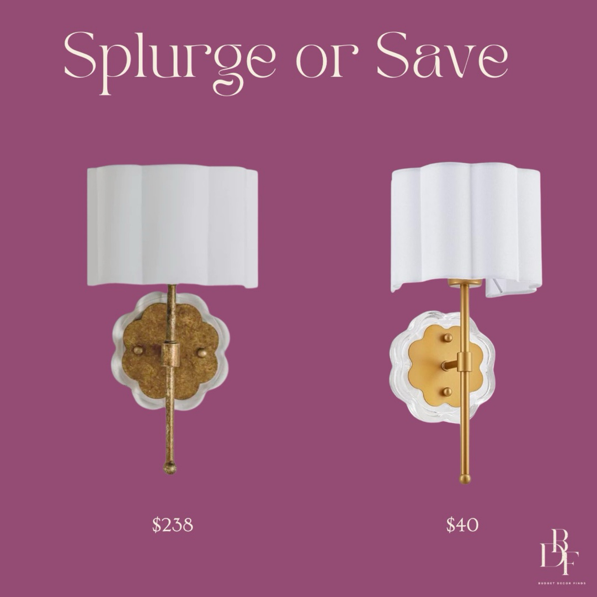 Can’t believe how good this dupe is! You could either pay $238 or just $40, and they look nearly identical. These Lucite flower wall sconces are gorgeous – I’ve used them before, and they’re every bit as stunning as the original. Linking them in my LTK, so grab them now before they sell out! 💡🌸 #LTKHome #DupeFind #BudgetFriendly @amazon @gabby @wayfair

#LTKFindsUnder50 #LTKStyleTip #LTKHome