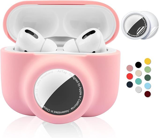 2 in 1 Protective Case for Apple AirPods Pro Air Tag Holder Combo, Soft Silicone Airpods Pro AirT... | Amazon (US)