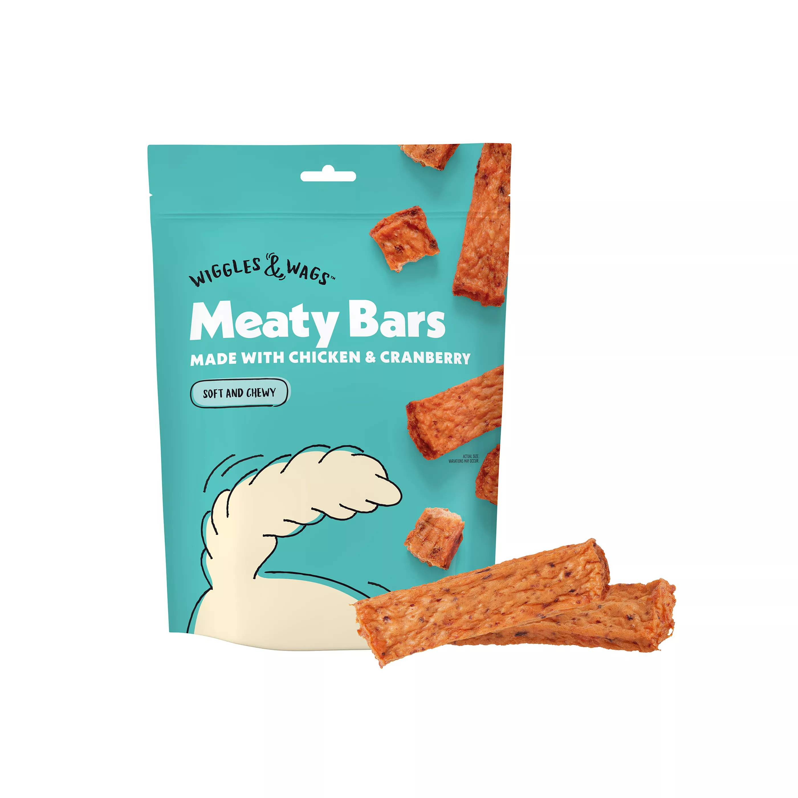 Wiggles & Wags Chicken and Cranberry Meaty Bars Dog Treats 8 OZ | PetSmart