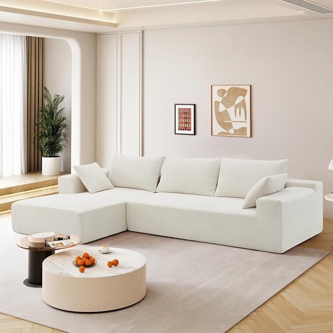 WILLIAMSPACE 109" Sectional Sofa for Living Room, Modern Upholstered L-Shaped Sofa Couch with Cha... | Amazon (US)