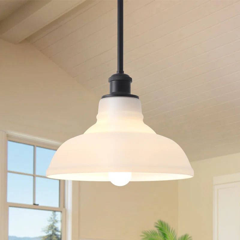 Nailya 1 - Light Milky White Glass Shade Pendant Light | Wayfair North America