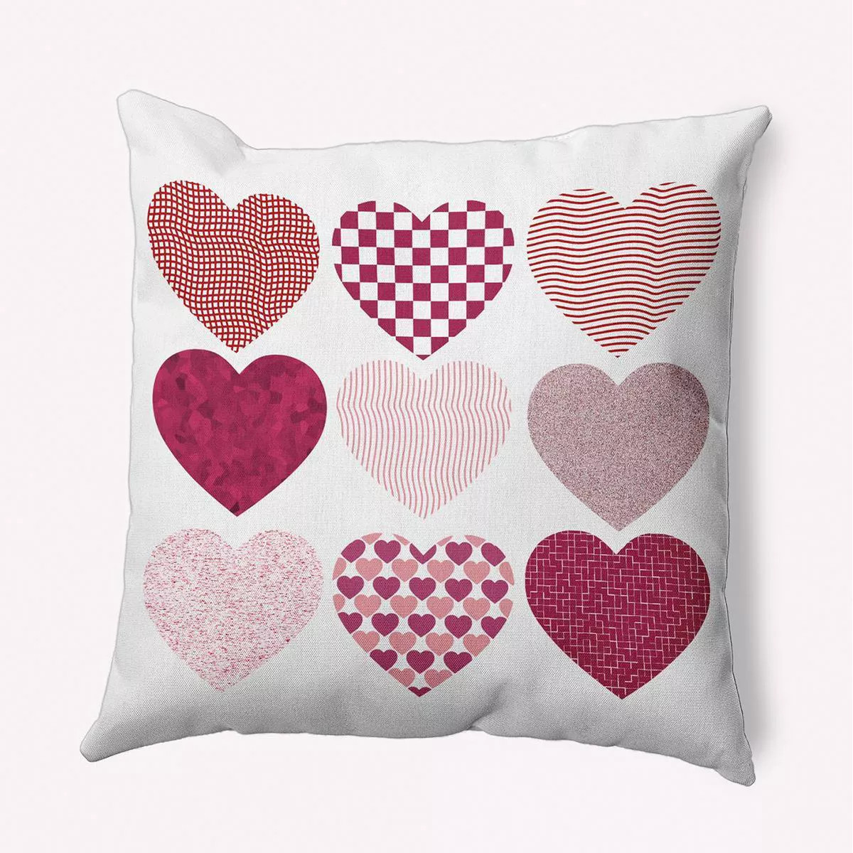 16"x16" Valentine's Day Patterned Hearts Square Throw Pillow Buddha - e by design | Target