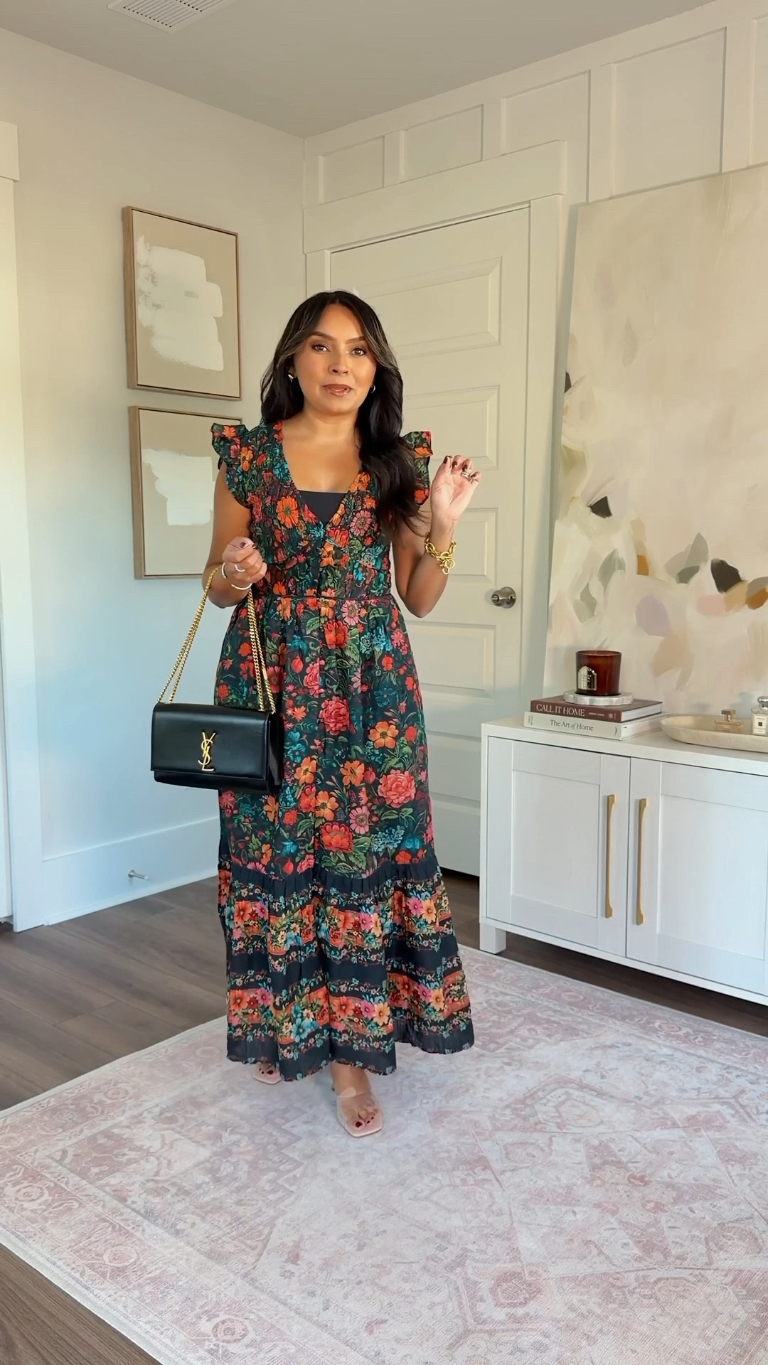 Black floral dress size xxs regular TTS - i wanted this dress to fit like a maxi dress so I went with the regular sizing
Clear heels size 5 TTS



#LTKSaleAlert #LTKPetite #LTKStyleTip