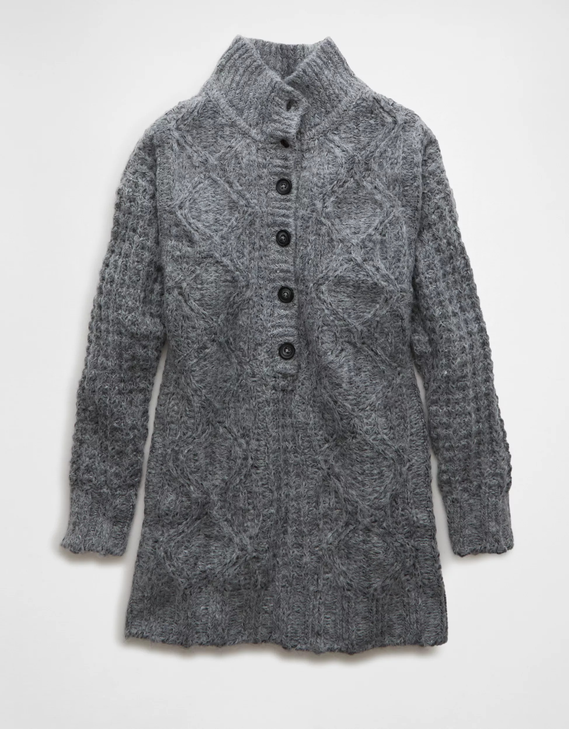 AE Long-Sleeve Mock Neck Mini Sweater Dress | American Eagle Outfitters (US & CA)