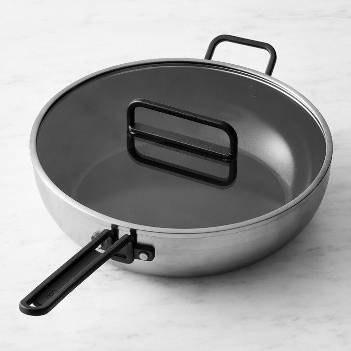 GreenPan™ Stanley Tucci™ Stainless-Steel Ceramic Nonstick 6.5-Qt. Essential Stanley Pan | Williams-Sonoma