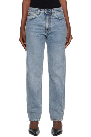 Blue Twisted Seam Jeans | SSENSE