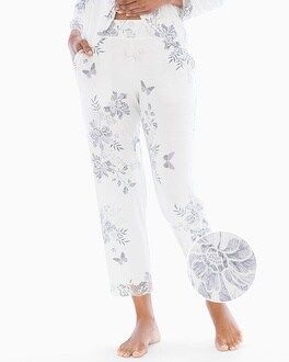 Soma Signature Lace Ankle Pajama Pants Afterglow Floral Ivory | Soma Intimates