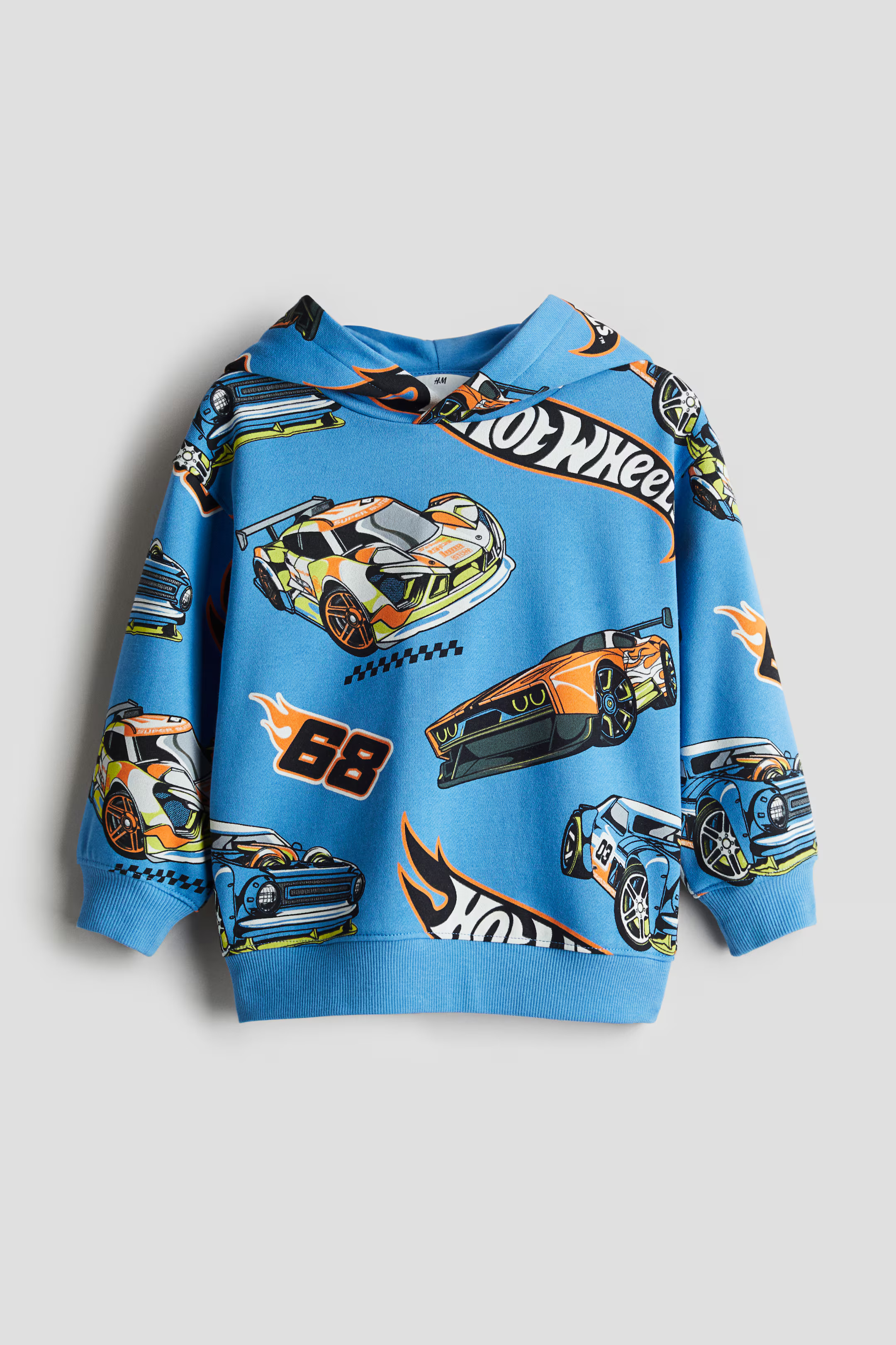 Printed Hoodie - Blue/Hot Wheels - Kids | H&M US | H&M (US + CA)