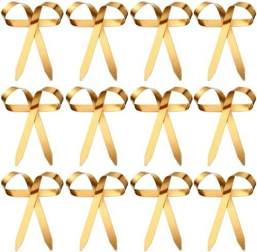 12 Pcs 2025 Metal Christmas Bow Ornaments for Christmas Tree Garland Wreath Bulk Bow with Clip Or... | Amazon (US)